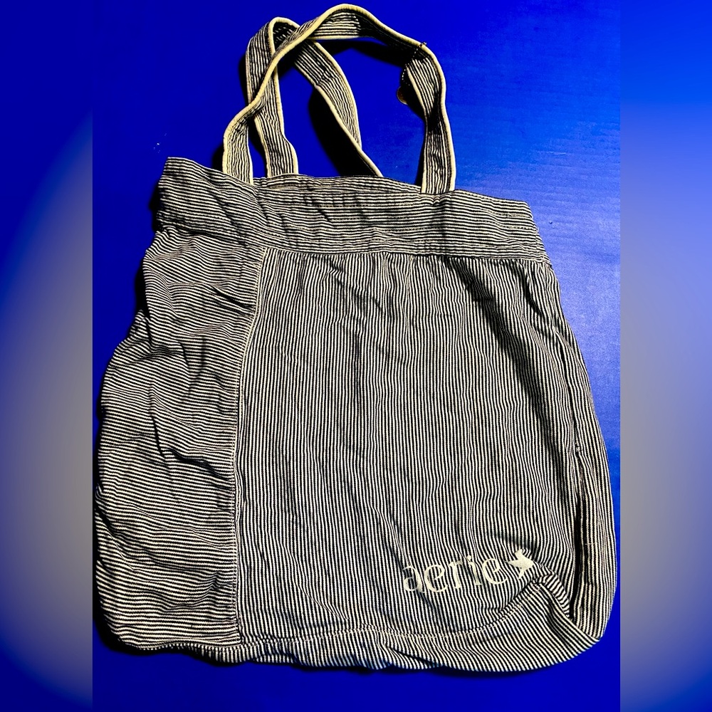 Aerie Y2K Navy & White Striped FabricTote Bag Vertical & Horizontal Pinstripes